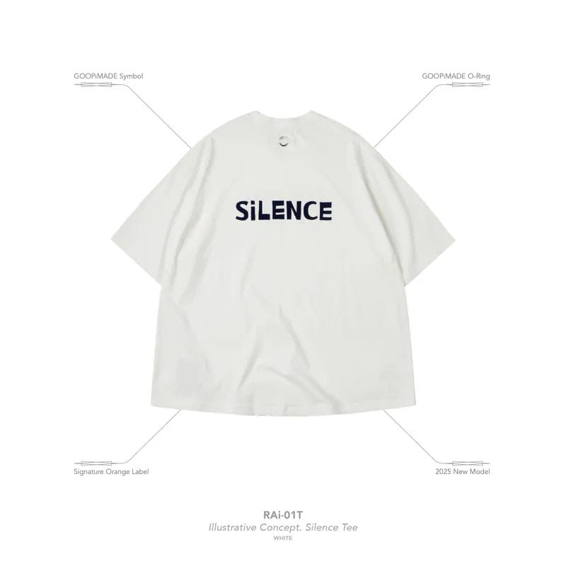 【GOOPiMADE】“RAi-01T” Illustrative Concept. Silence Tee - White White 1
