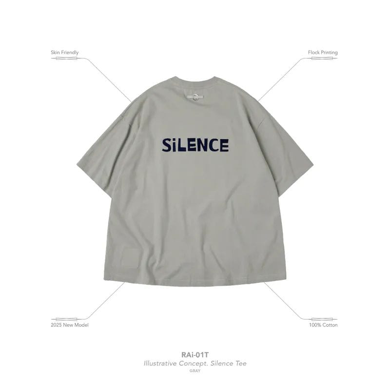 【GOOPiMADE】“RAi-01T” Illustrative Concept. Silence Tee - Gray Gray 1