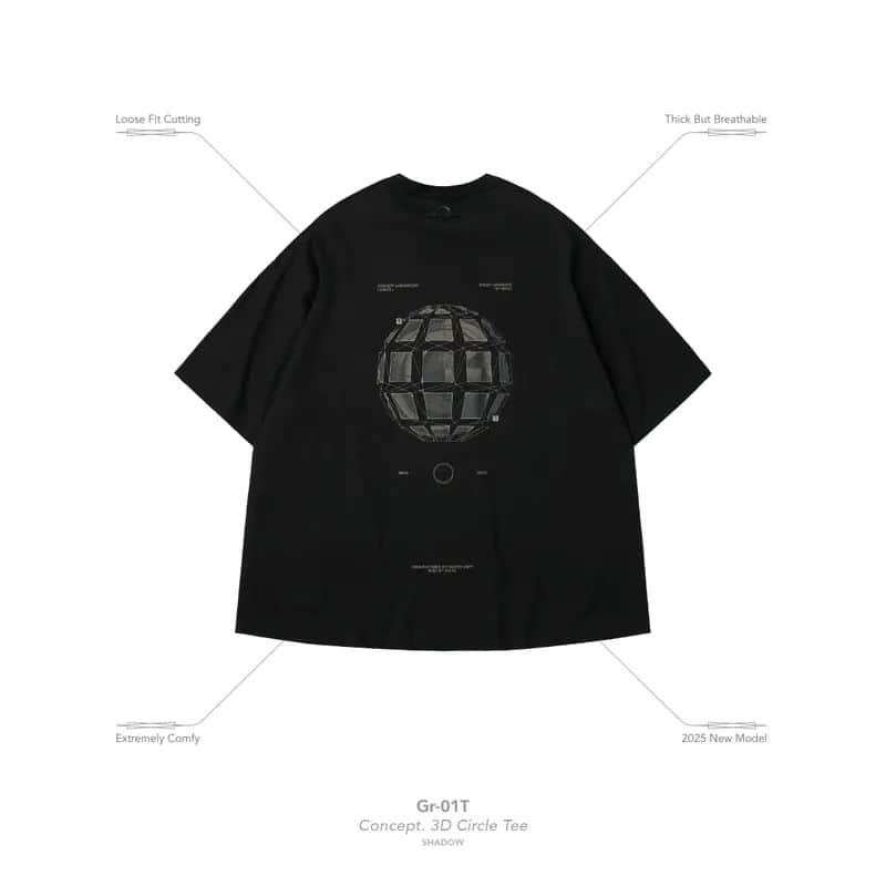 【GOOPiMADE】"Gr-01T" Concept. 3D Circle Tee - Shadow Shadow 1