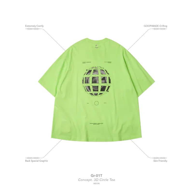 【GOOPiMADE】"Gr-01T" Concept. 3D Circle Tee - Neon Neon 1