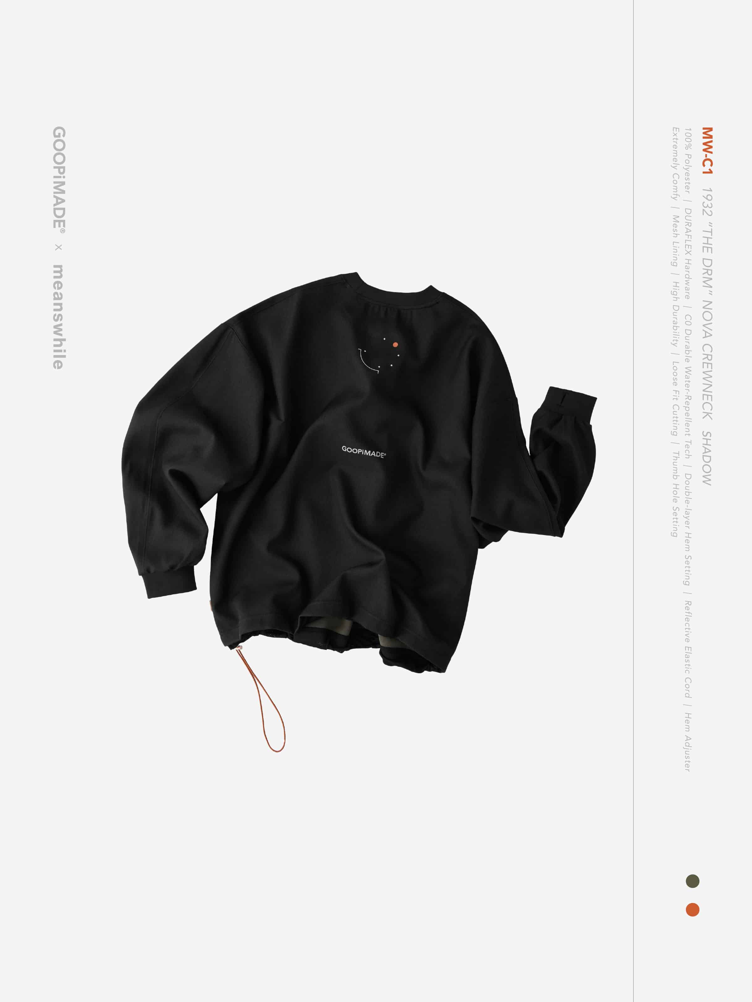 【GOOPiMADE×meanswhile】“MW-C1” 1932 “THE DRM” Nova Crewneck - Shadow Shadow 1