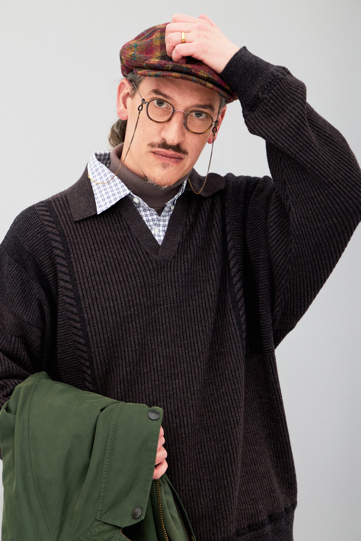 【YASHIKI】Setsuen  Skipper Knit (BROWN) BROWN 1