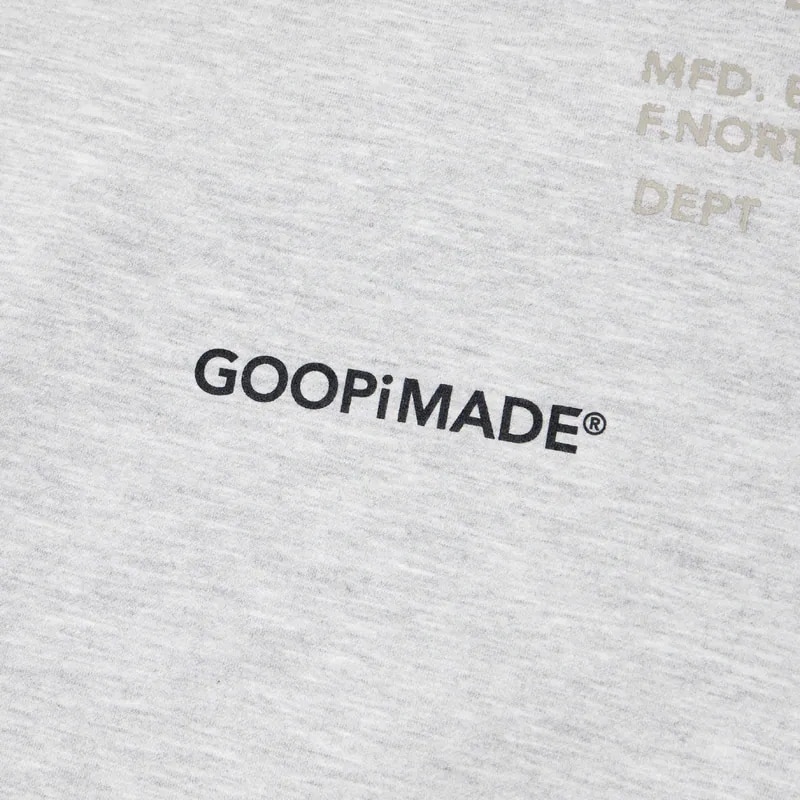  【GOOPiMADE】H39-SP Distressed Logo Hoodie  (Gray) Gray 1