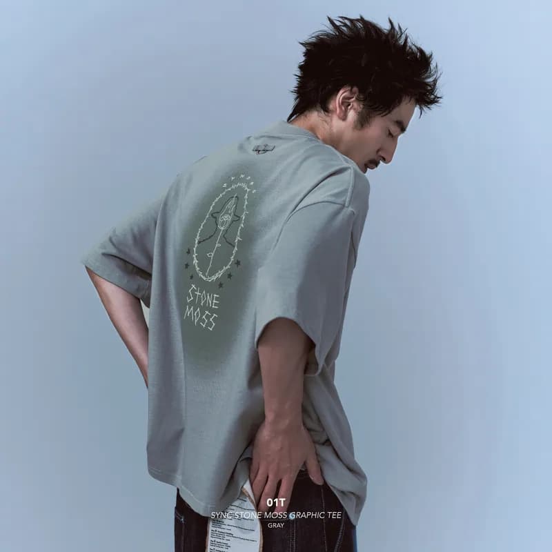 【GOOPIMADE】01T-SYNC STONE MOSS GRAPHIC TEE (GRAY) GRAY 1