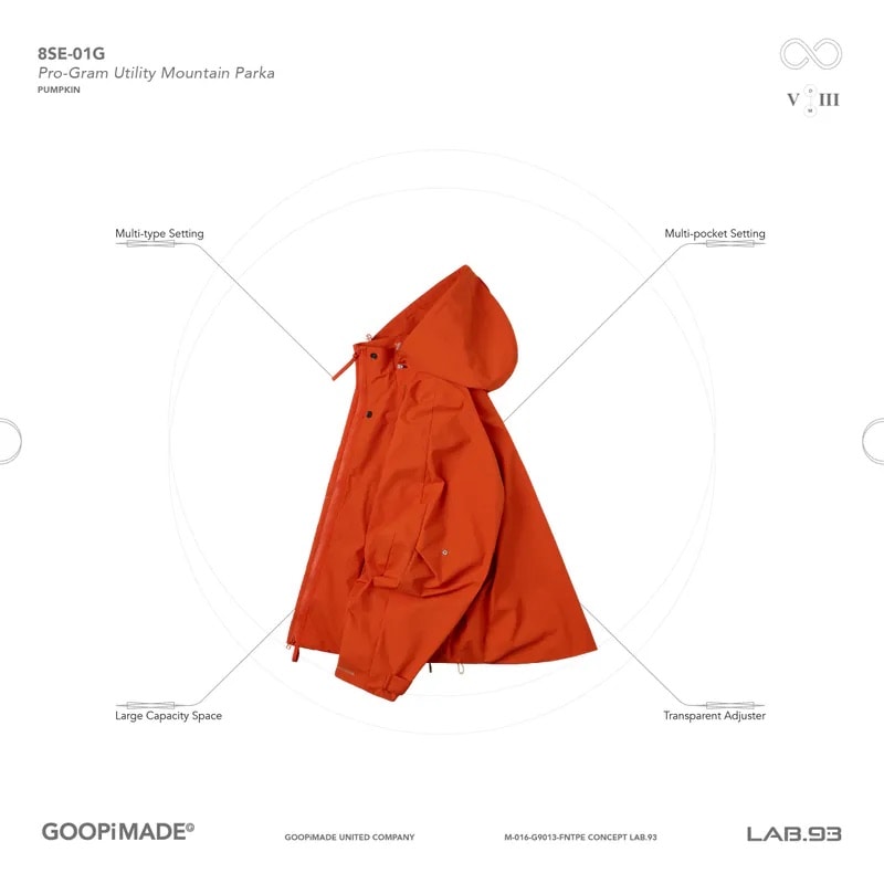 【GOOPiMADE】Pro-Gram Utility Mountain Parka Pumpkin 1