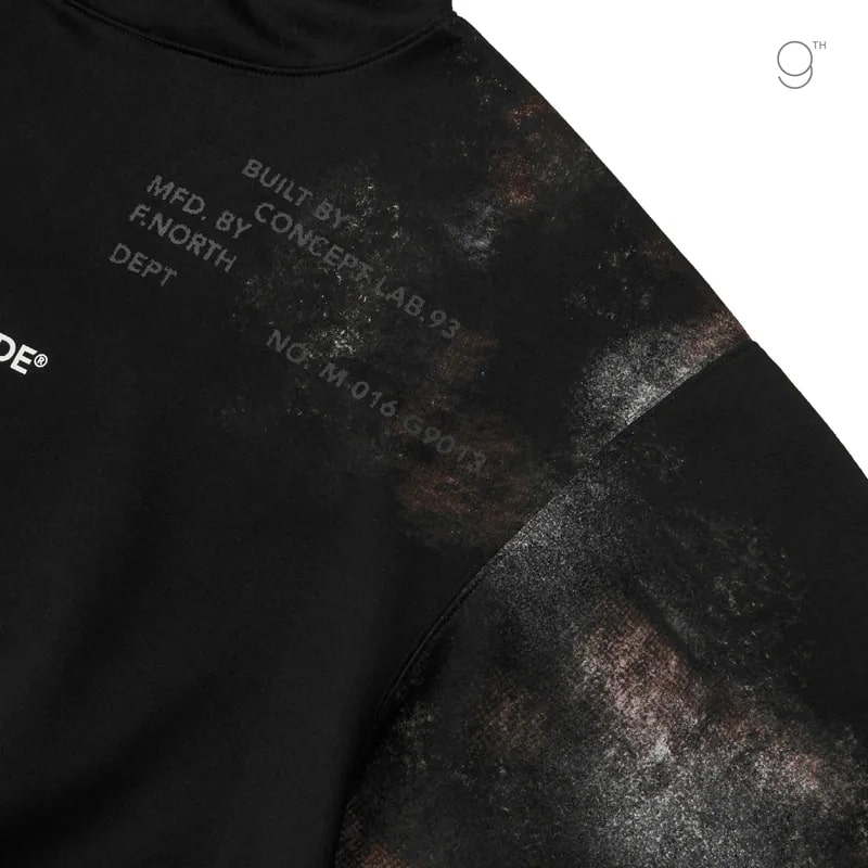 【GOOPiMADE】H39-SP Distressed Logo Hoodie  (Shadow) Shadow 1