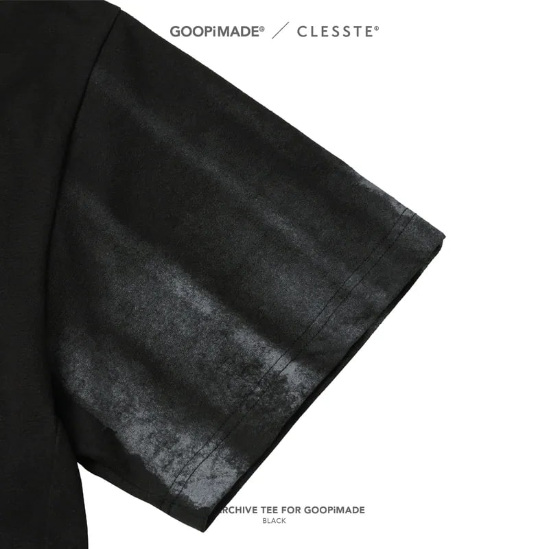 【GOOPiMADE】LOGO ARCHIVE TEE WITH DRAWSTRING FOR GOOPiMADE - BLACK BLACK 1