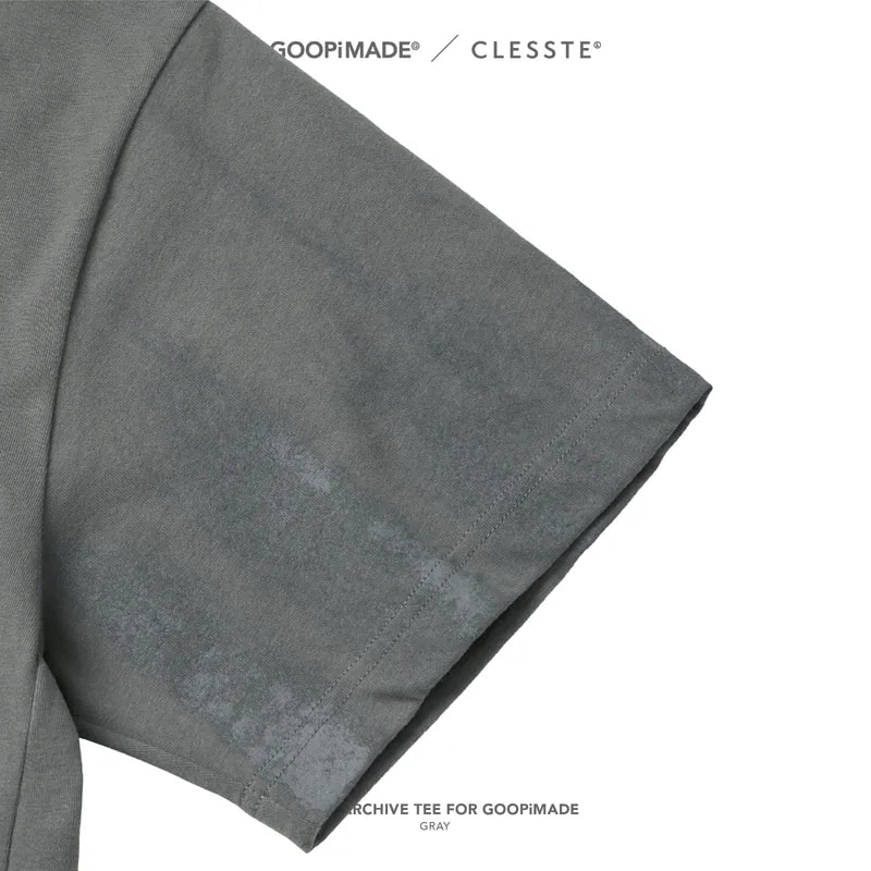 【GOOPiMADE】LOGO ARCHIVE TEE WITH DRAWSTRING FOR GOOPiMADE - GRAY GRAY 1