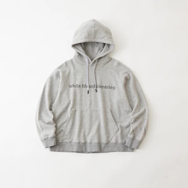White Mountaineering] CROSS STITCH EMBROIDERY LOGO HOODIE(1 Gray