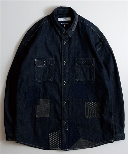 【FDMTL】PATCH DENIM SHIRT RINSE INDIGO 3