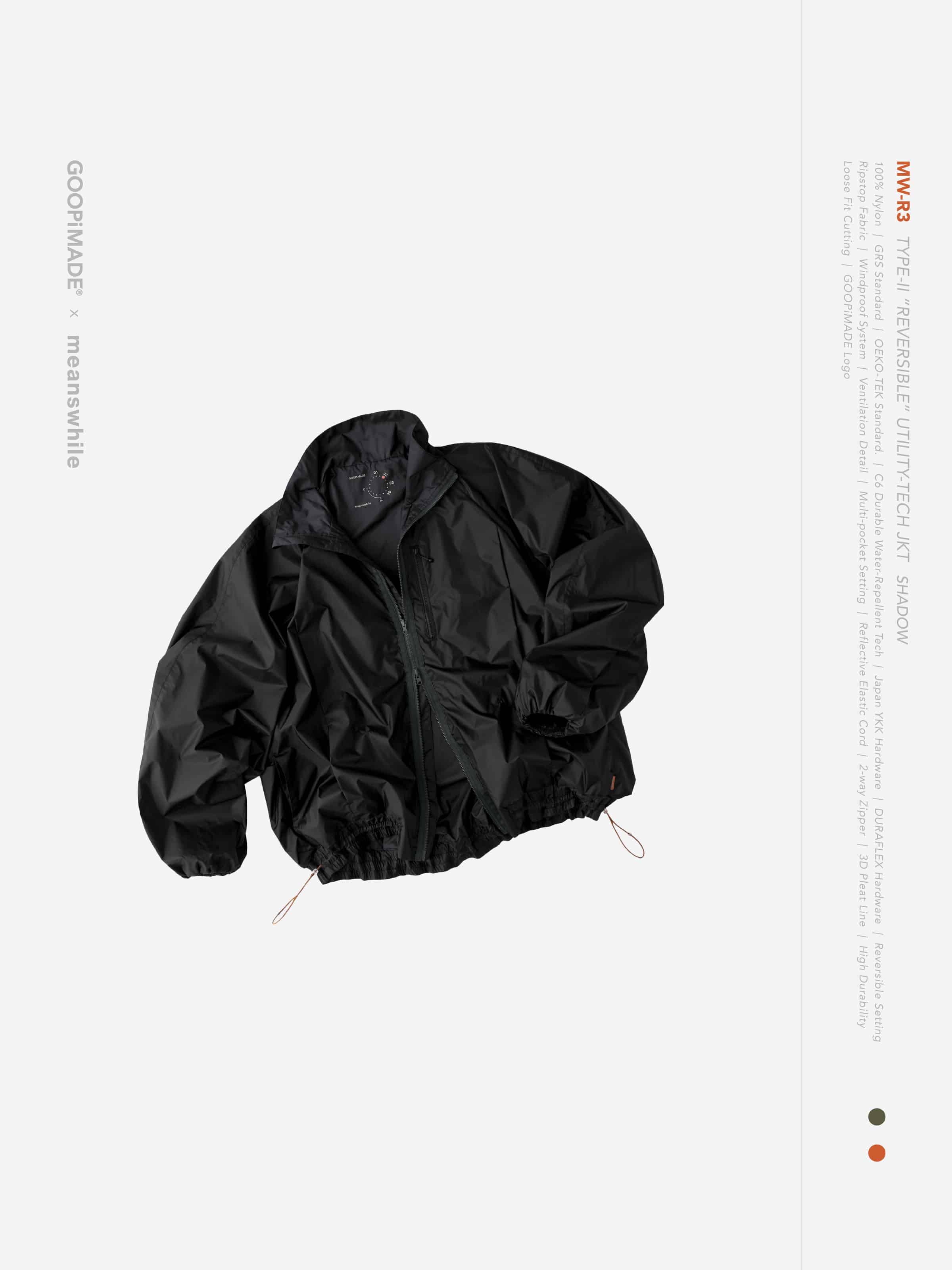 GOOPiMADE x meanswhile “MW-R3” Type-II “REVERSIBLE” Utility-Tech JKT(Shadow) Shadow 1