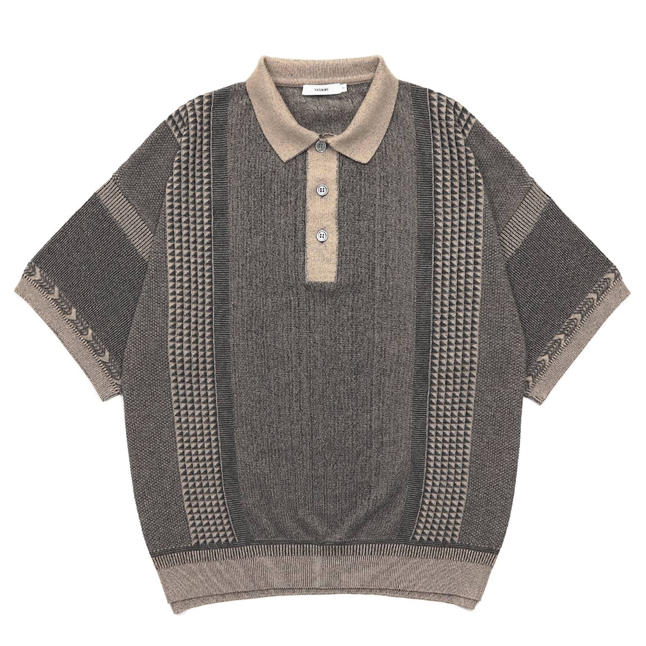  【YASHIKI】Aotsuyu Knit Polo (PINK) PINK 1