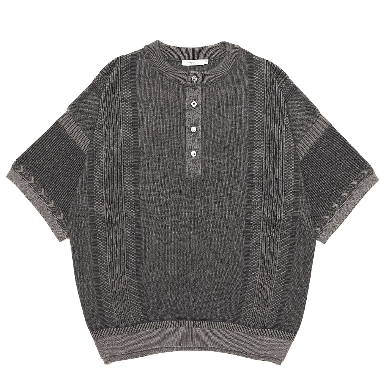  【YASHIKI】Ryokufu Henley Knit (GREIGE) GREIGE 1