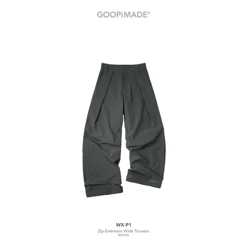 【GOOPiMADE】WX-P1 Zip-Extension Wide Trousers - Mocha Mocha 1