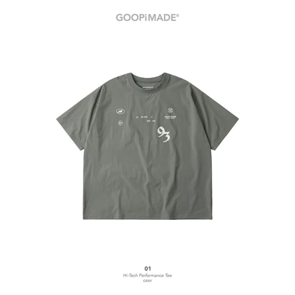 【GOOPiMADE】01 Hi-Tech Performance Tee - Gray Gray 1
