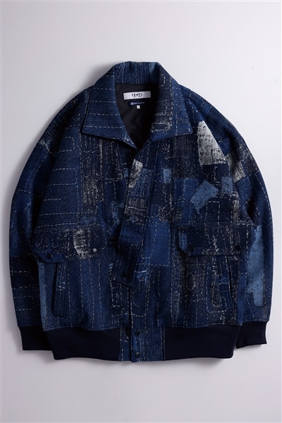 【FDMTL】BORO JAQUARD KIMONO JKT RINSE INDIGO 3