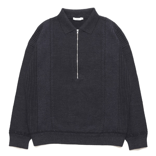 【YASHIKI】Teriha Zip Polo (NAVY) NAVY 1