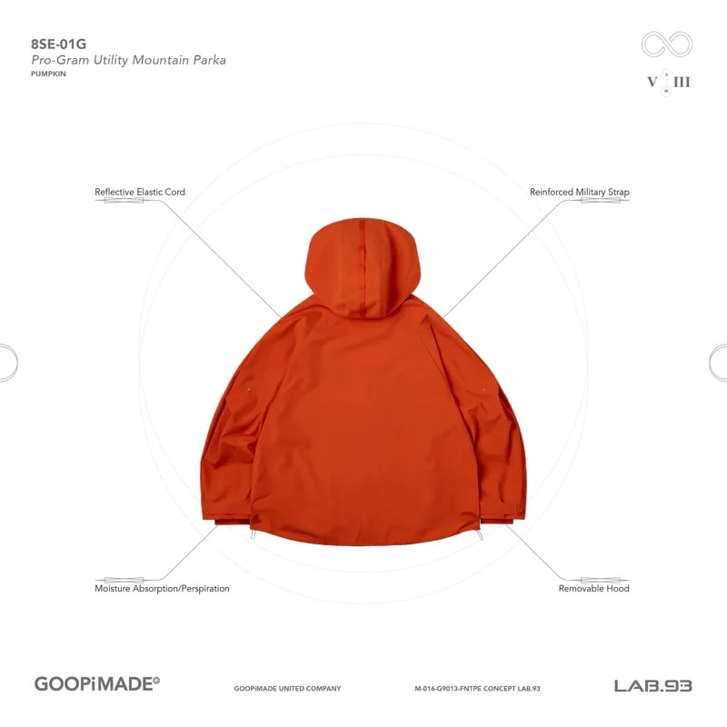 【GOOPiMADE】Pro-Gram Utility Mountain Parka Pumpkin 1
