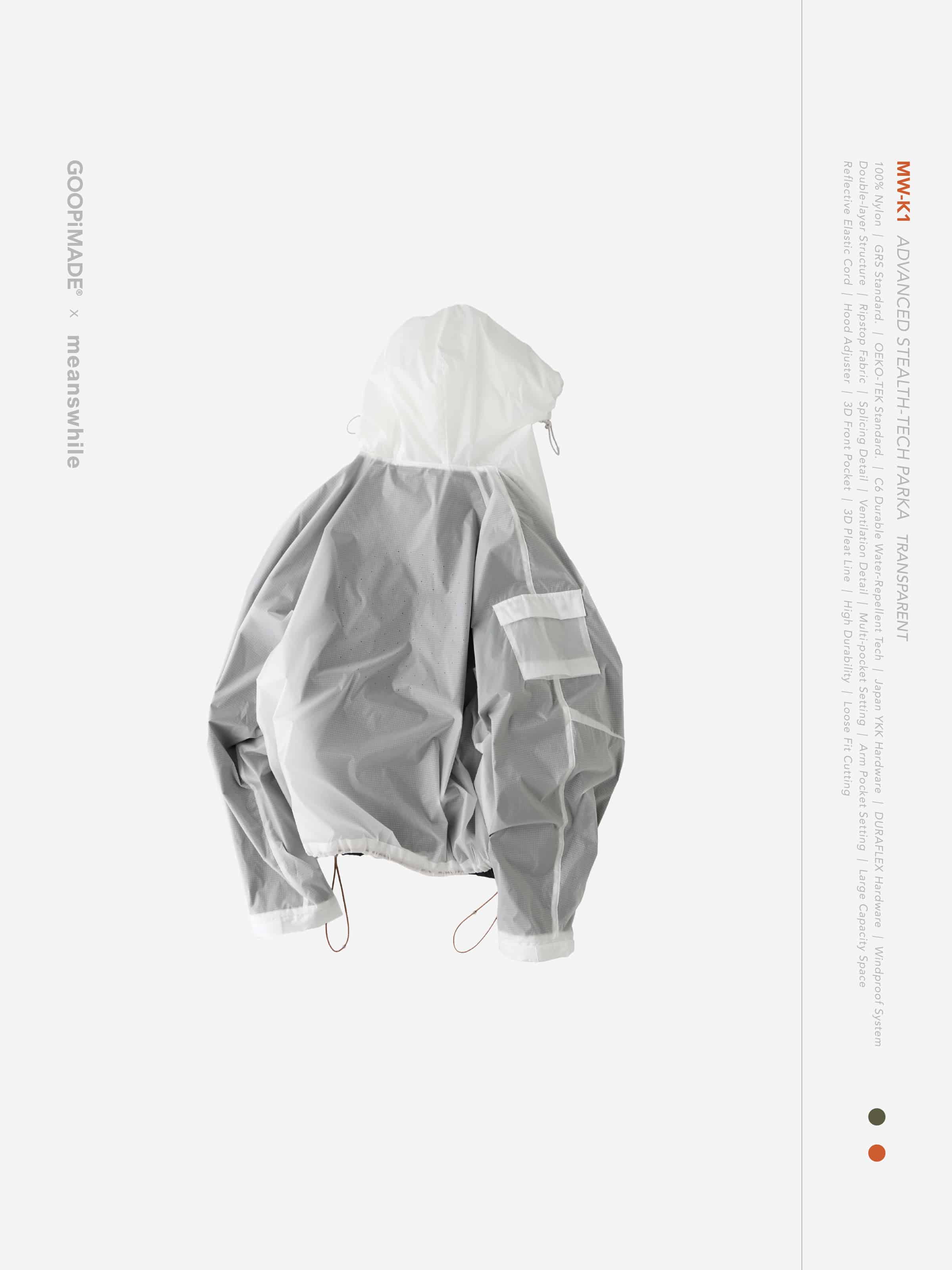 【GOOPiMADE × meanswhile】“MW-K1” Advanced Stealth-Tech PARKA(Transparent) Transparent 1