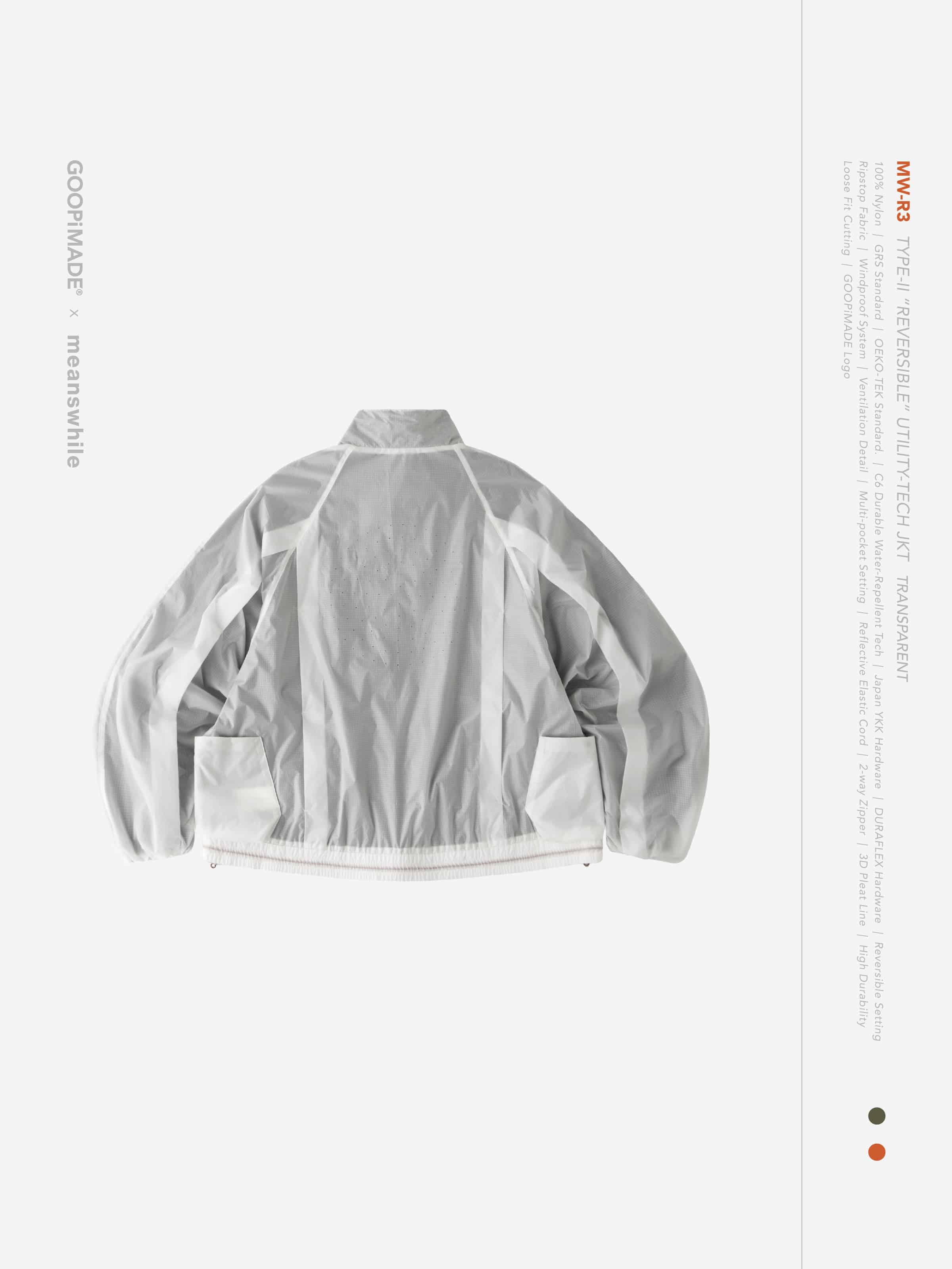 GOOPiMADE x meanswhile “MW-R3” Type-II “REVERSIBLE” Utility-Tech JKT(Transparent) Transparent 1