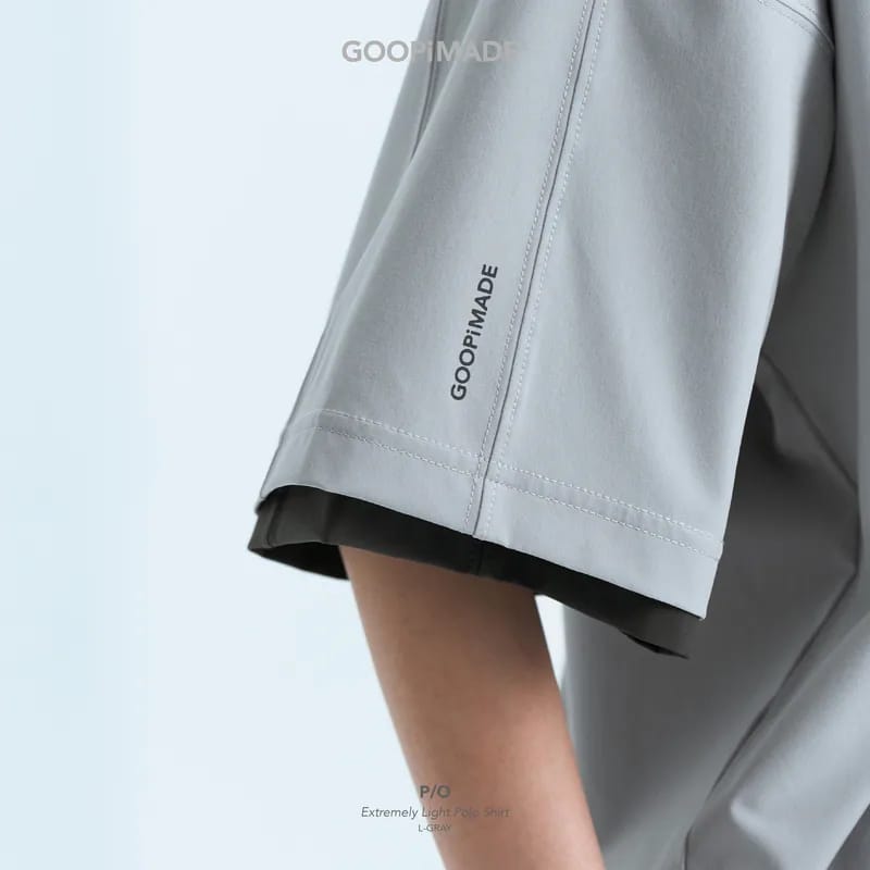 【GOOPiMADE】P/O - Extremely Light Polo Shirt - L-Gray L-Gray 1