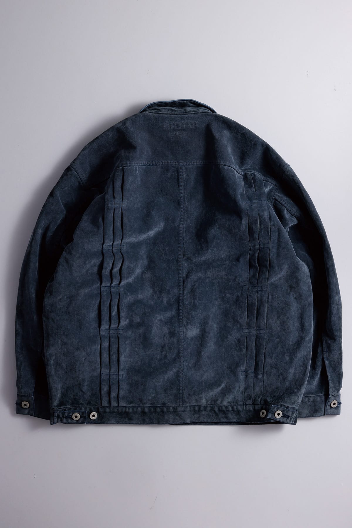 【FDMTL】FLOCK LEATHER JACKET RINSE INDIGO 2
