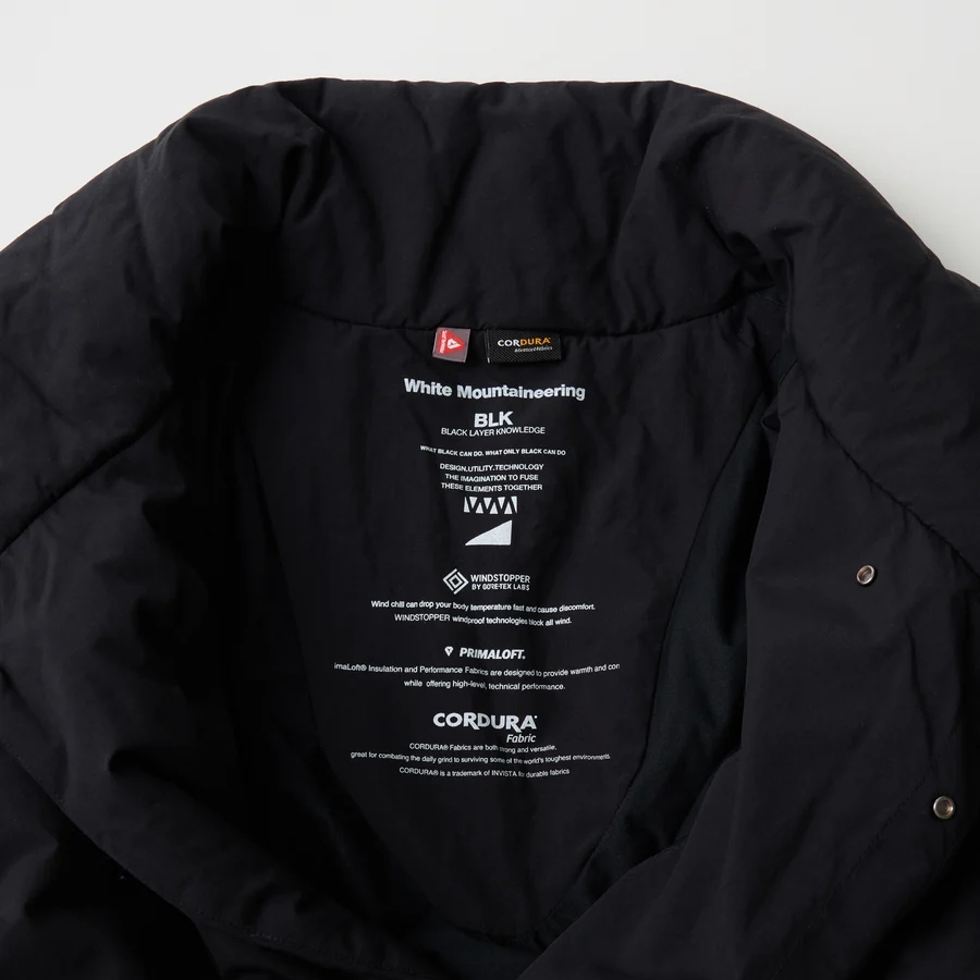 【White Mountaineering】WINDSTOPPER/PRIMALOFT/CORDURA COAT (BLACK) BLACK 1