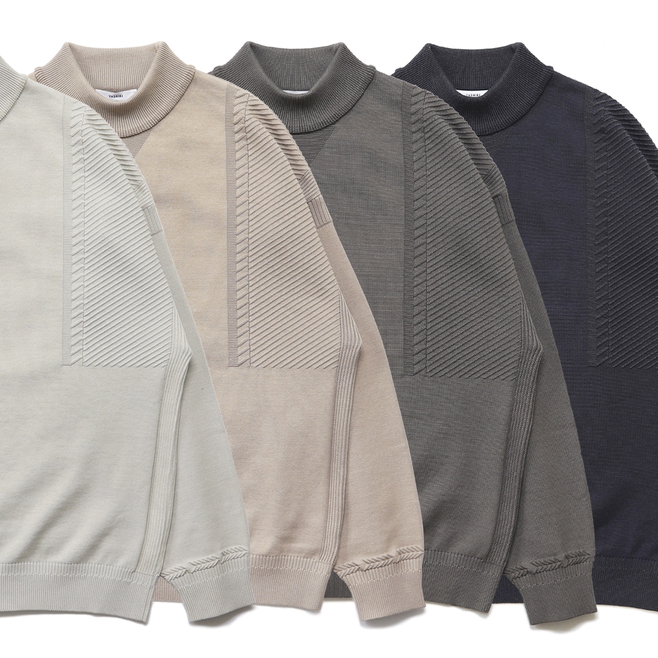 YASHIKI] Akisora Mock neck Knit（秋空）(1 PEARL-GRAY)｜ MSPC