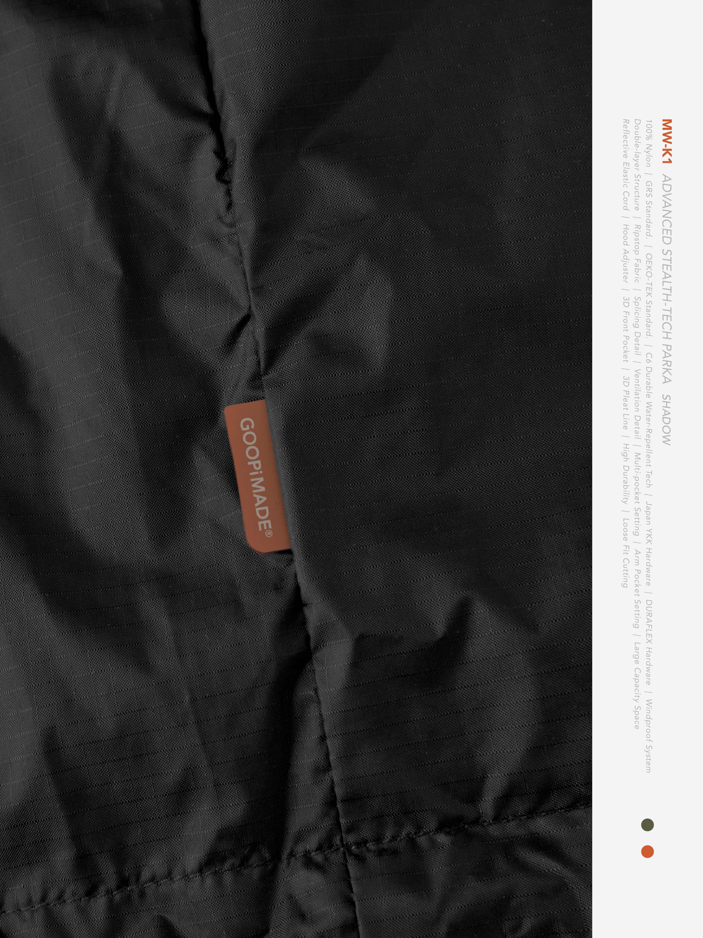 【GOOPiMADE × meanswhile】“MW-K1” Advanced Stealth-Tech PARKA(Shadow) Shadow 1