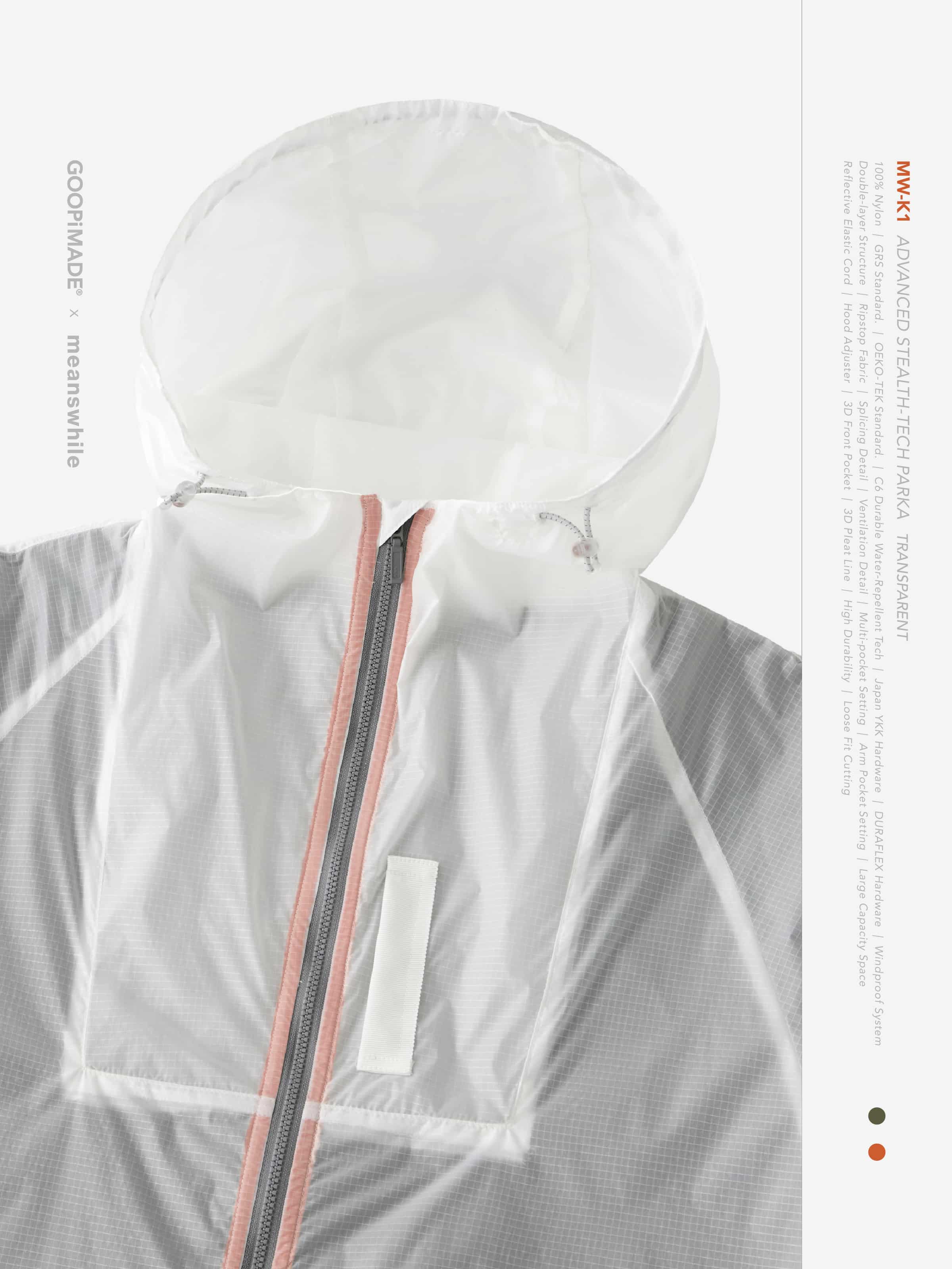 【GOOPiMADE × meanswhile】“MW-K1” Advanced Stealth-Tech PARKA(Transparent) Transparent 1