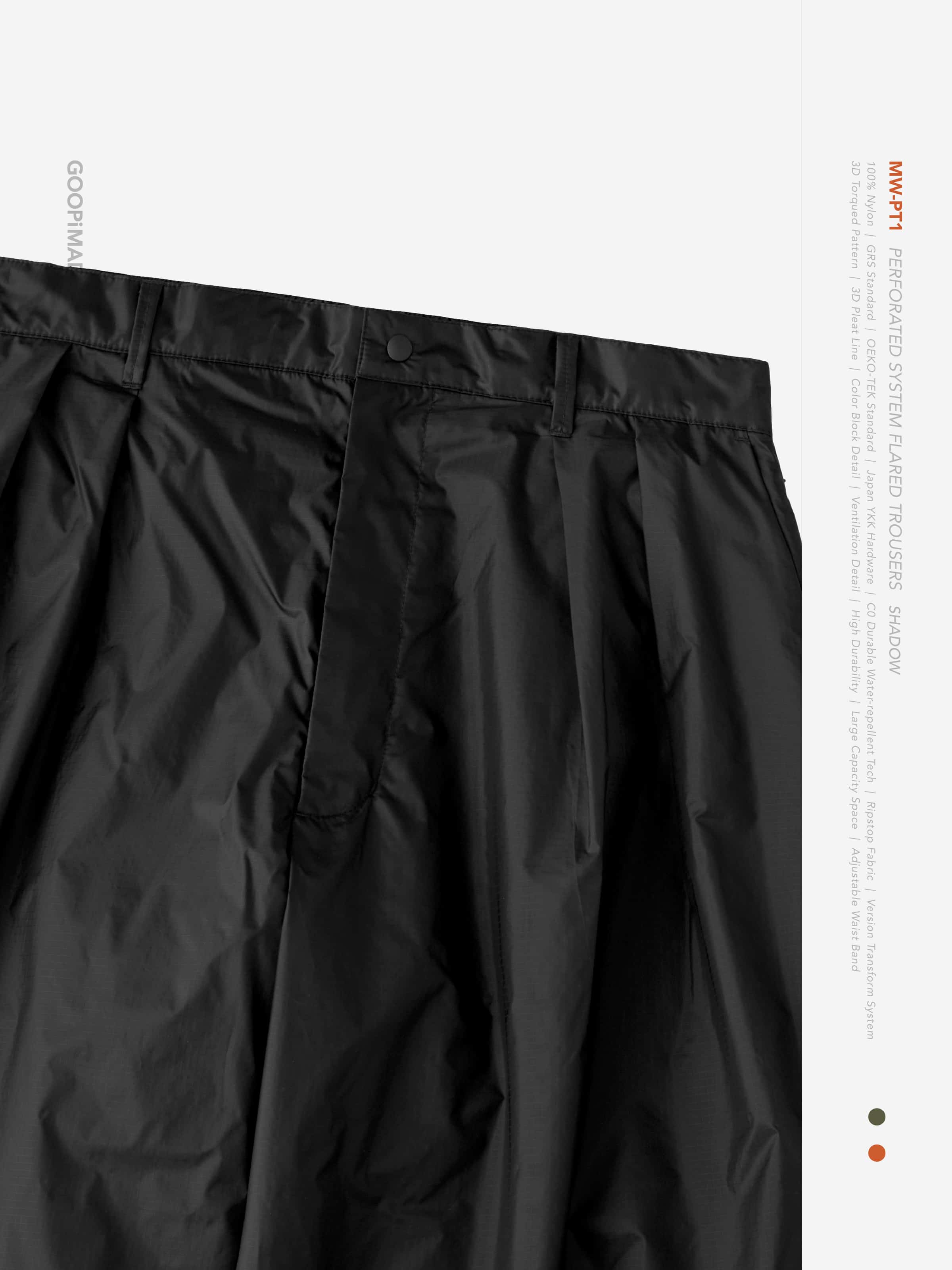 【GOOPiMADE×meanswhile】“MW-PT1” Perforated System Flared Trousers - Shadow Shadow 1