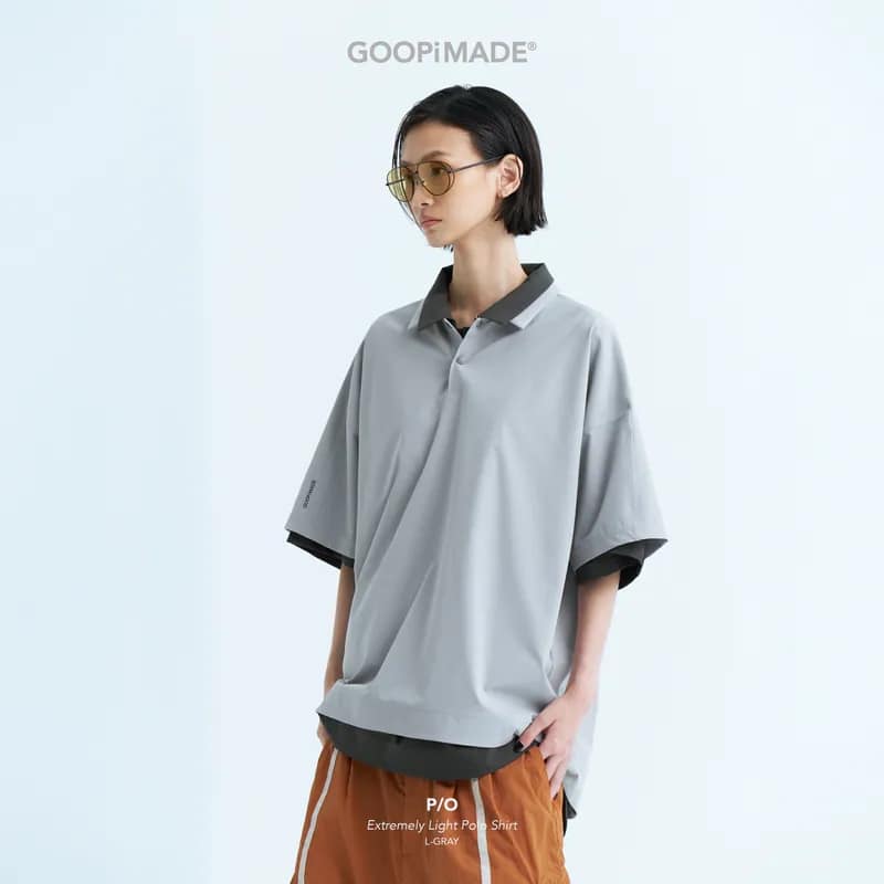 【GOOPiMADE】P/O - Extremely Light Polo Shirt - L-Gray L-Gray 1