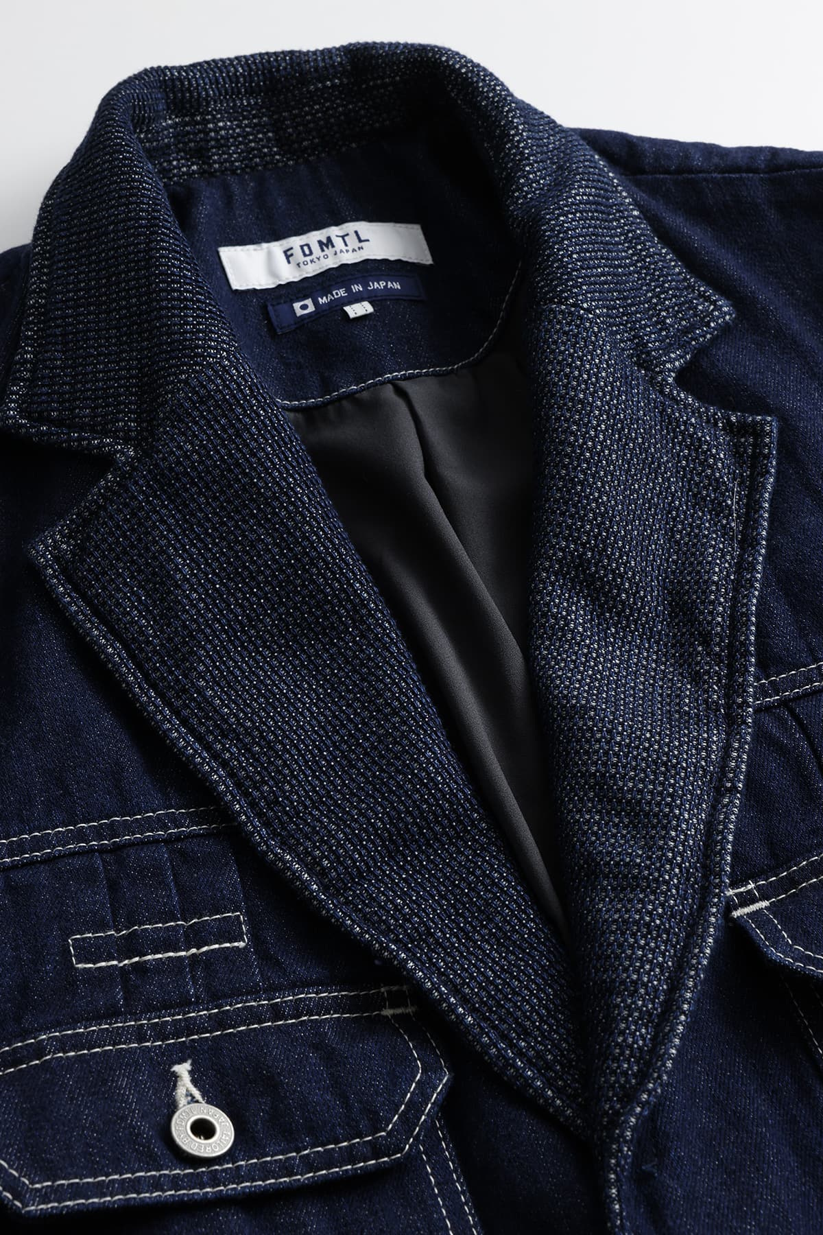 【FDMTL】PLEATS LAPEL JACKET RINSE INDIGO 2
