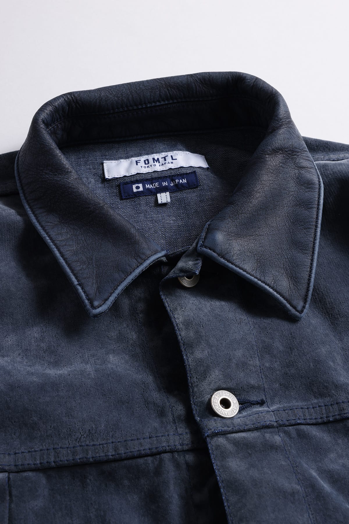【FDMTL】FLOCK LEATHER JACKET RINSE INDIGO 2