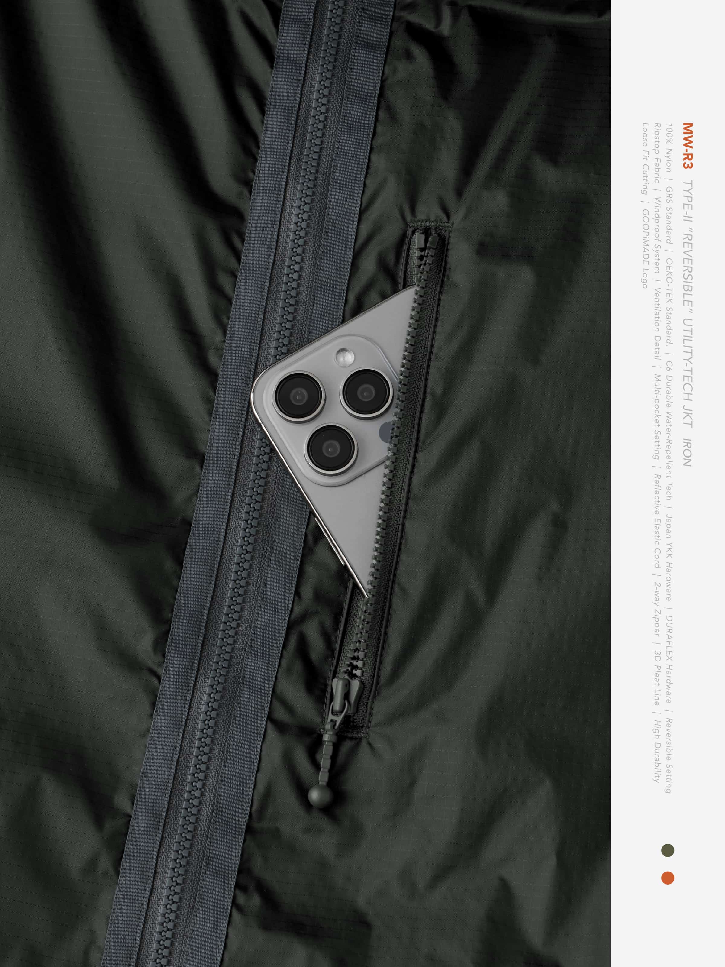 GOOPiMADE x meanswhile “MW-R3” Type-II “REVERSIBLE” Utility-Tech JKT(Iron) Iron 1