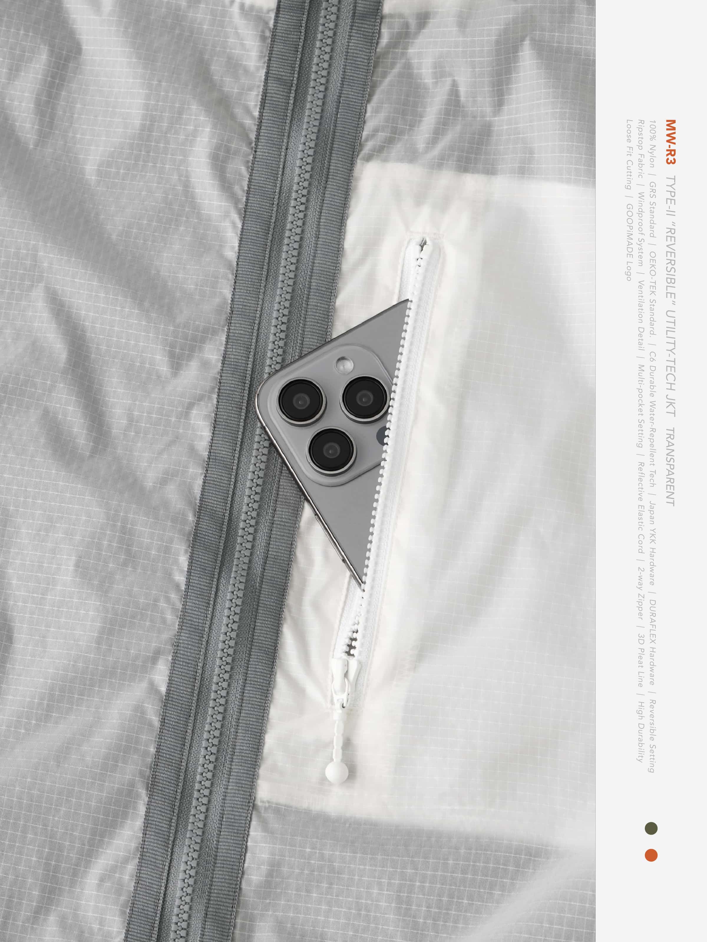 GOOPiMADE x meanswhile “MW-R3” Type-II “REVERSIBLE” Utility-Tech JKT(Transparent) Transparent 1