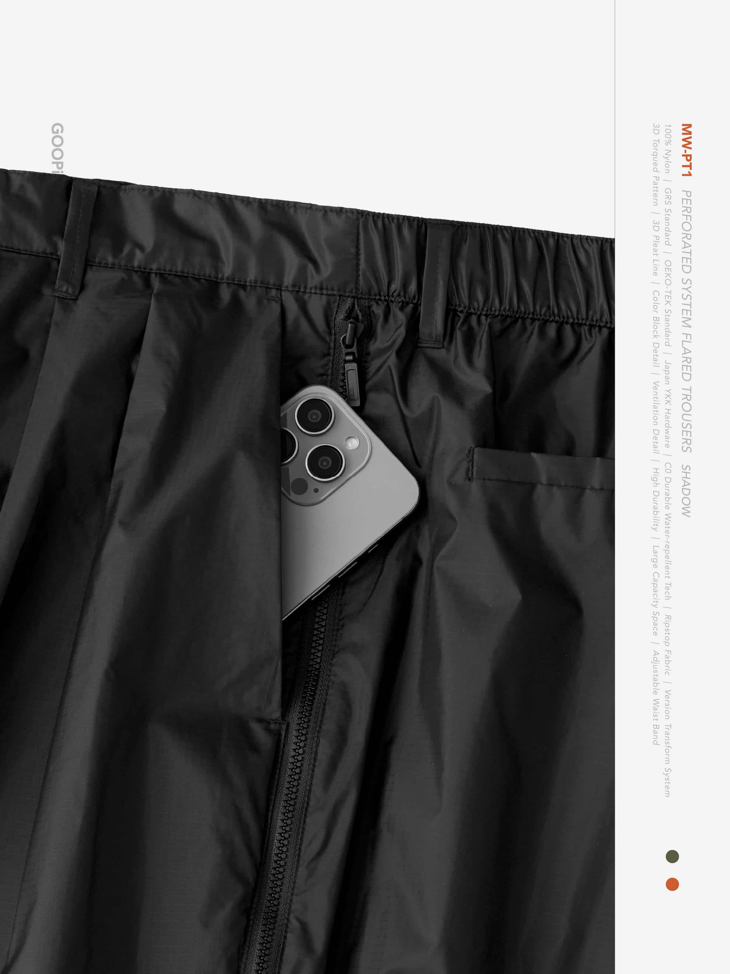 【GOOPiMADE×meanswhile】“MW-PT1” Perforated System Flared Trousers - Shadow Shadow 1