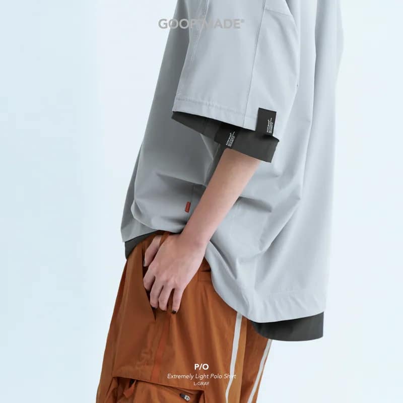 【GOOPiMADE】P/O - Extremely Light Polo Shirt - L-Gray L-Gray 1