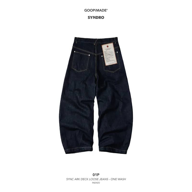 【GOOPiMADE】01P-SYNC ARK DECK LOOSE JEANS - ONE WASH INDIGO 0