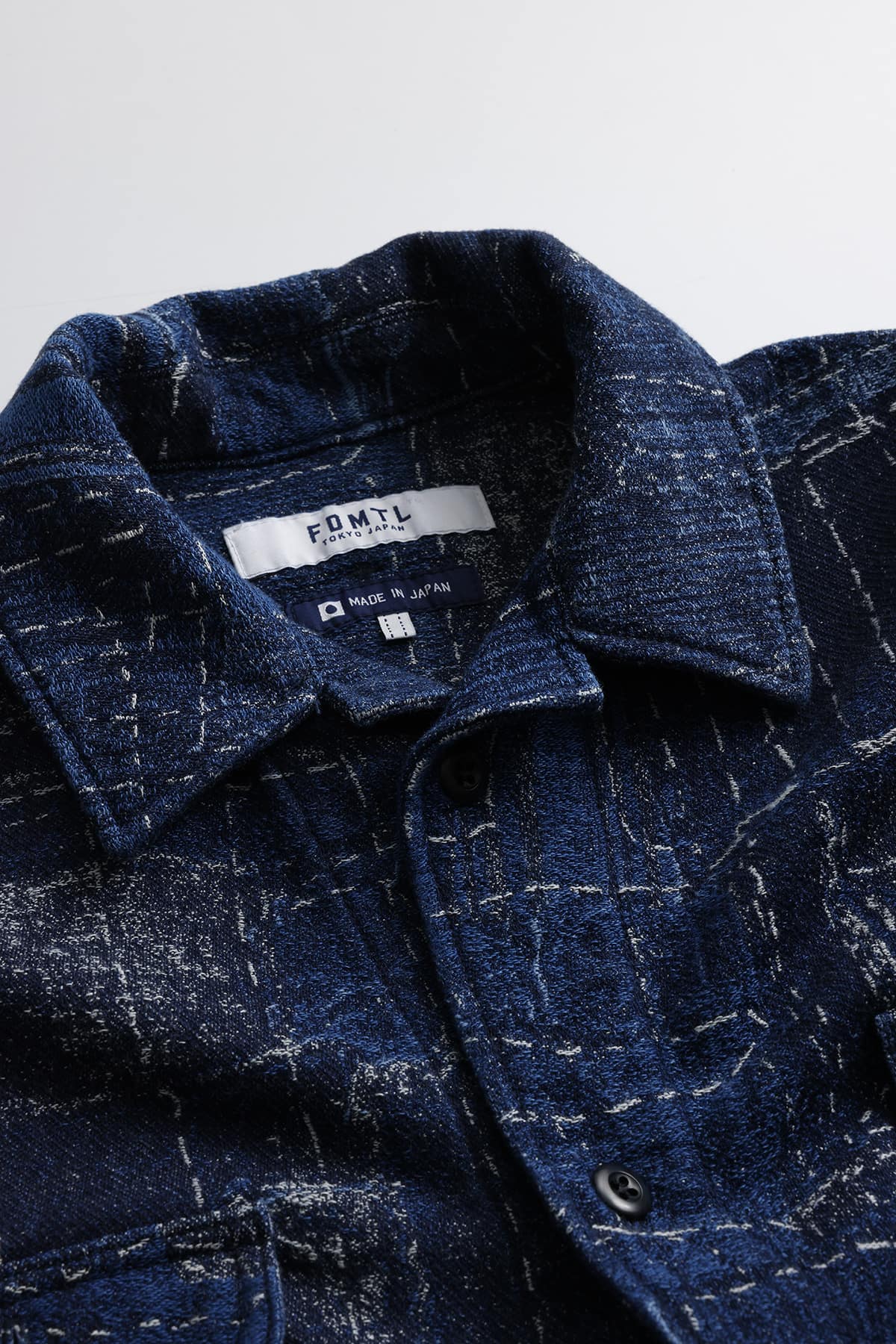【FDMTL】BORO JAQUARD SHIRTS JACKET RINSE INDIGO 2