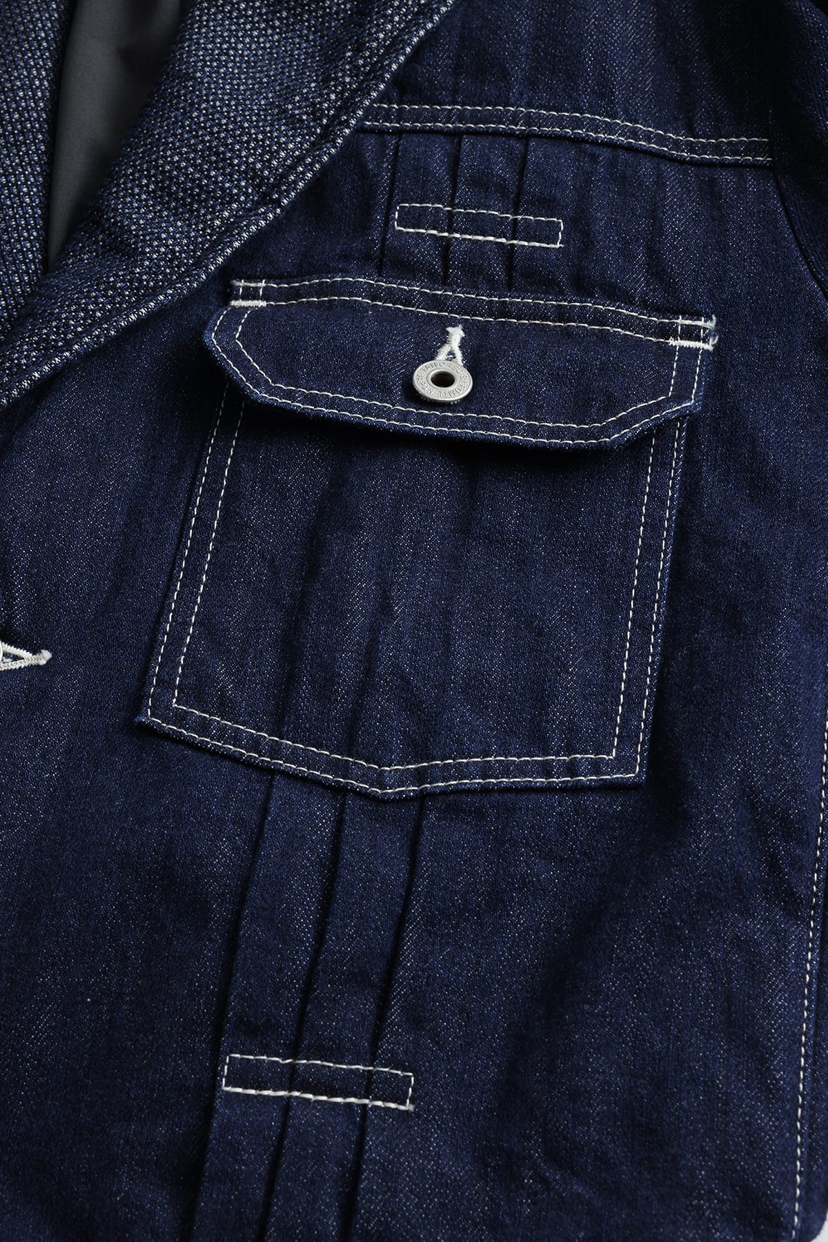 【FDMTL】PLEATS LAPEL JACKET RINSE INDIGO 2