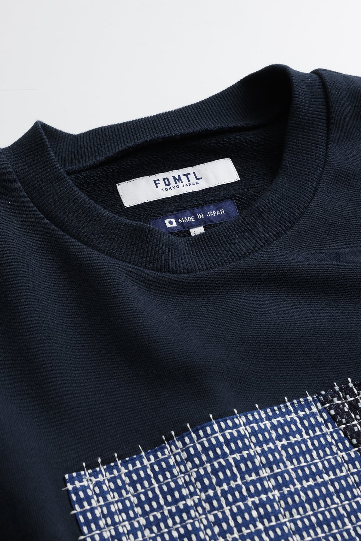 【FDMTL】PATCHWORK SWEAT SHIRT NAVY 1