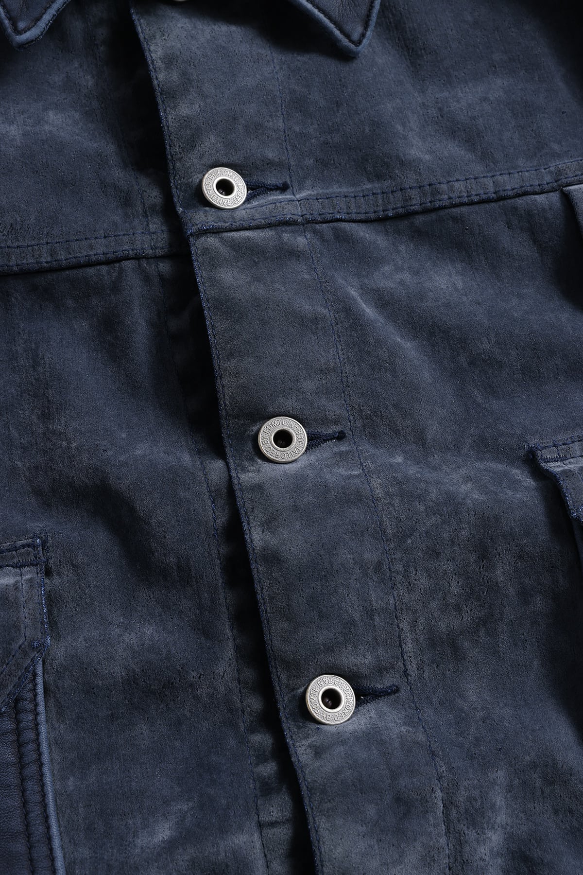 【FDMTL】FLOCK LEATHER JACKET RINSE INDIGO 2