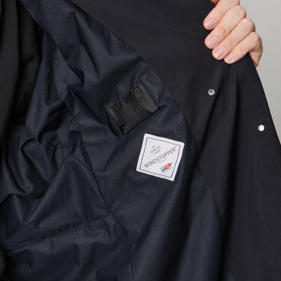 【White Mountaineering】WINDSTOPPER/PRIMALOFT/CORDURA COAT (BLACK) BLACK 1