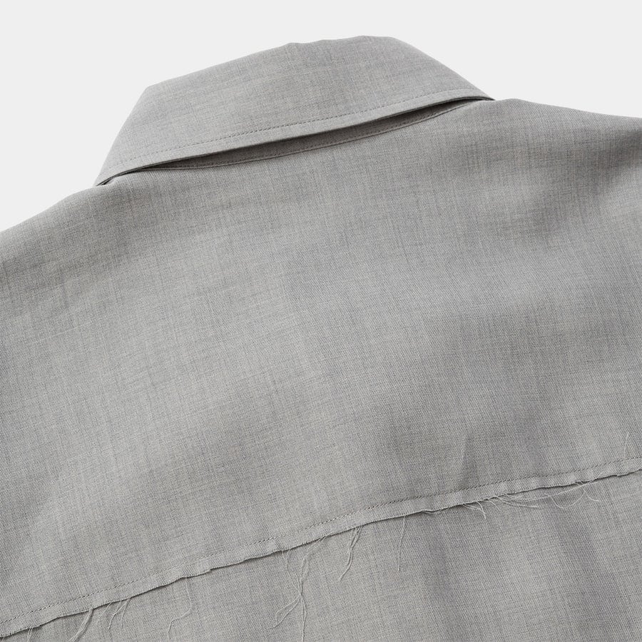 【meanswhile】Cotton Wool Side Slit L/S SH(GREY) GREY 1