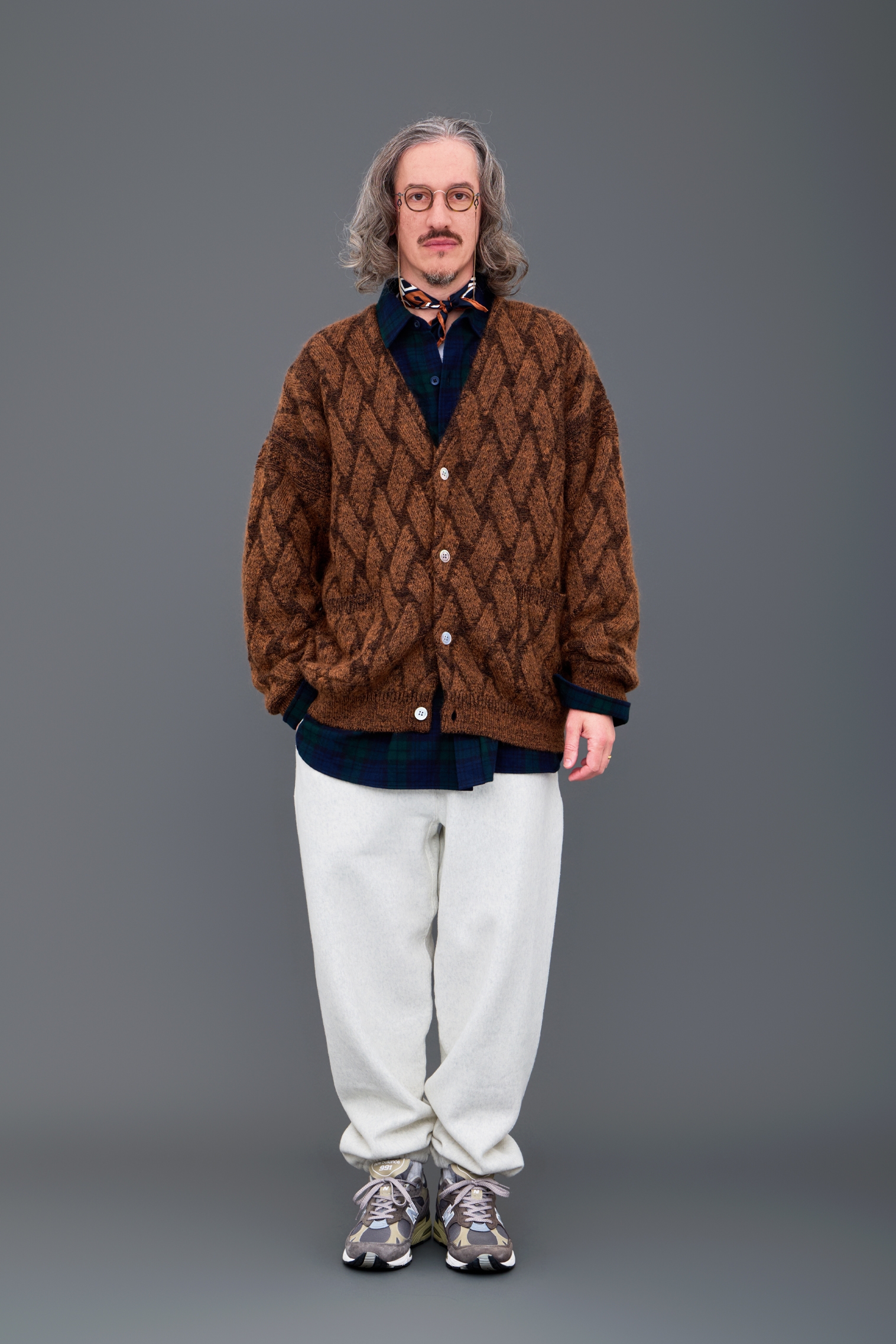 【YASHIKI】Ochiba mohair Cardigan (ORANGE) ORANGE 1