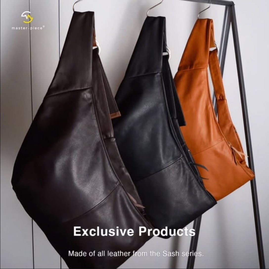 【master-piece】Sash Leather「M」(Camel) Camel Free