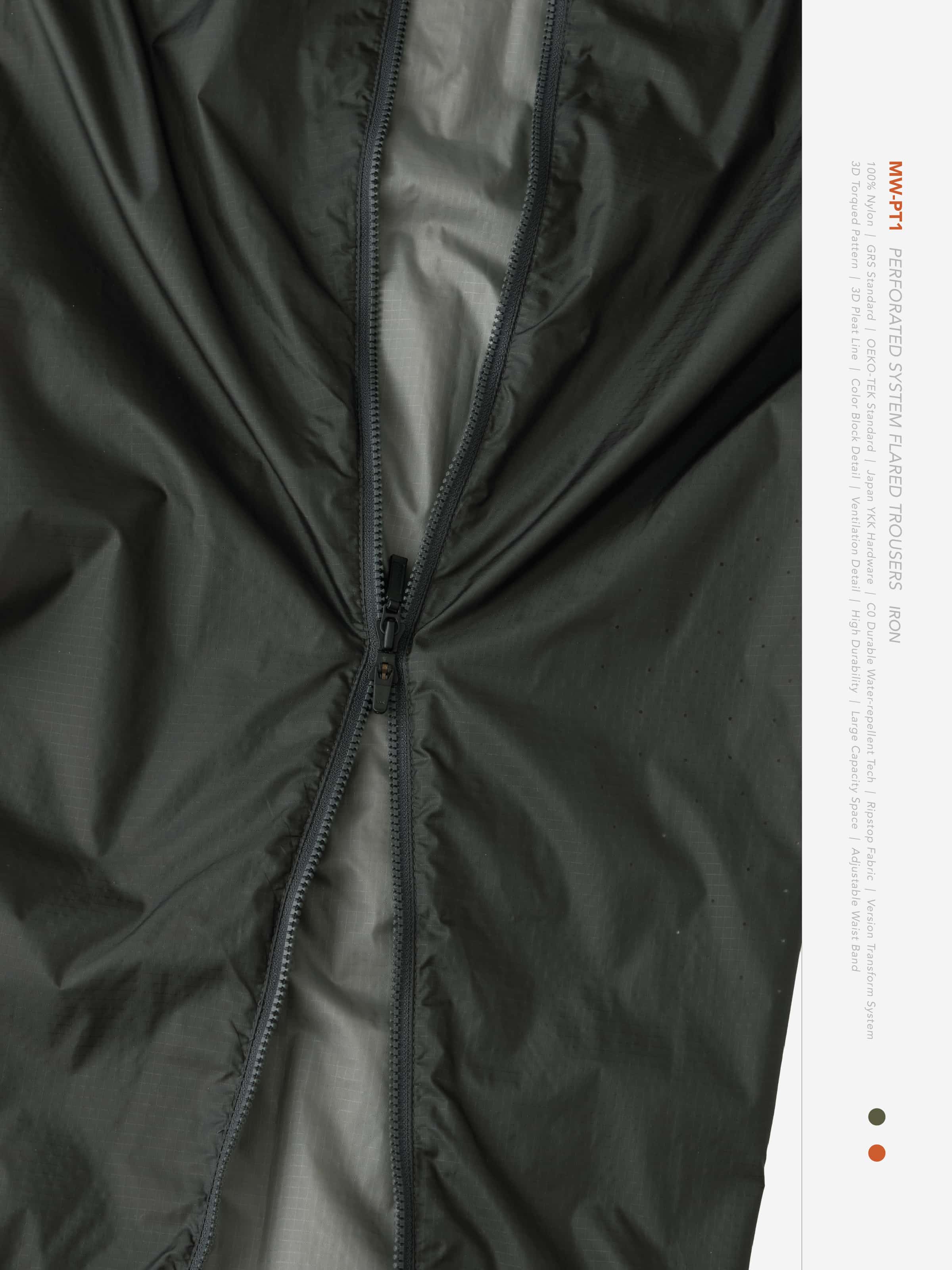 【GOOPiMADE×meanswhile】“MW-PT1” Perforated System Flared Trousers - Irom Iron 1