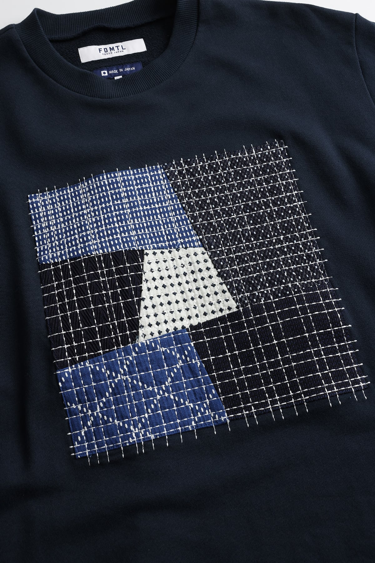 【FDMTL】PATCHWORK SWEAT SHIRT NAVY 1