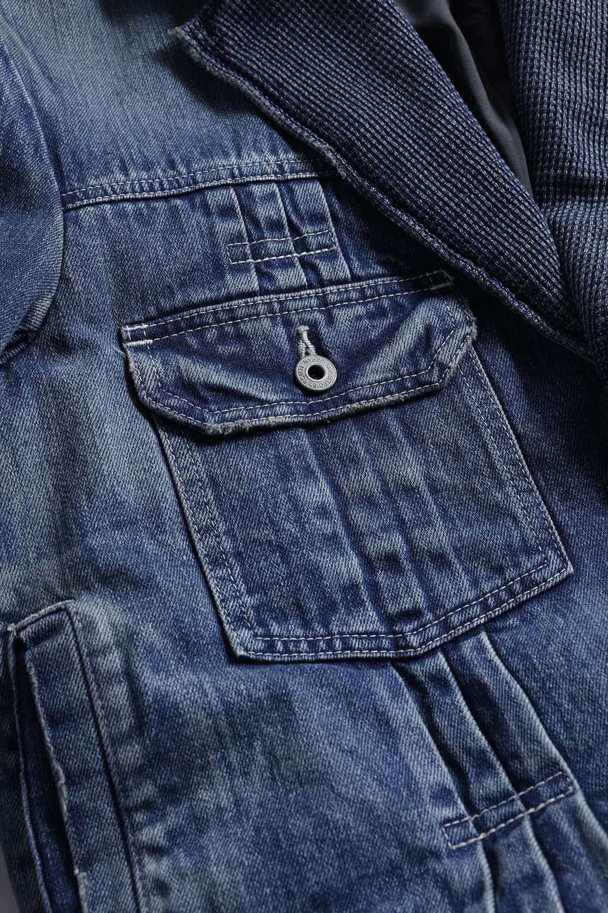 【FDMTL】PLEATS LAPEL JACKET 3YER WASH INDIGO 2